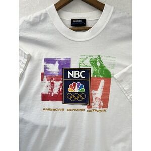 Vintage 90's NBC Sports‎ Olympic T-Shirt XXL Rare American Network